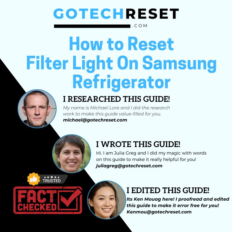Samsung Refrigerator Filter Light Reset